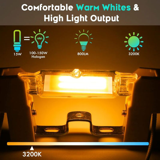 20W R7S LED Bulbs 118Mm Dimmable, Warm White 3000K, Double Ended Cob Bulbs 2000Lm, 360° Beam Angle Lighting, Ac