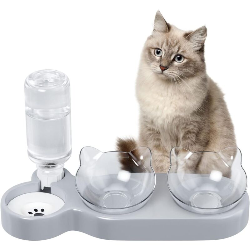 Cat Bowl, 15° Tilting Cat Water Bowl, Automatic Cat Bowl, Cat Feeders And Waterers, Non-Slip Cat Bowl, Cat Bowl