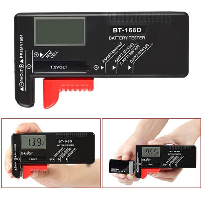 Digital Battery Tester, Universal Battery Tester, Battery Tester, For Aa, Aaa, C, D, Pp3, 9V, 1.5V, Button Cell
