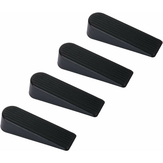 Door Wedge, 4 Pack Rubber Door Stopper Upgrade Door Stop, 100% Silicone, Non-Toxic, No Odor, Black