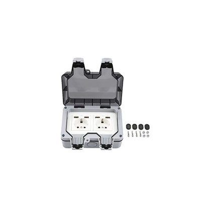 Outdoor Double Wall Socket With Usb Waterproof Heavy Duty Electrical Outlet With Wall Box (Double)