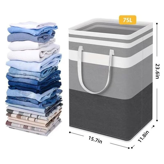 2 Pack Large Foldable Laundry Basket With Easy Carry Handles, Waterproof And Extended Handles For Storing And Carrying