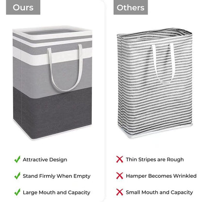 2 Pack Large Foldable Laundry Basket With Easy Carry Handles, Waterproof And Extended Handles For Storing And Carrying