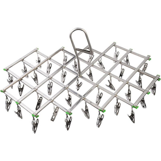 Stainless Steel Drying Racks With 35 Clothes Pegs For Socks, Shorts, Underwear And Baby Clothes