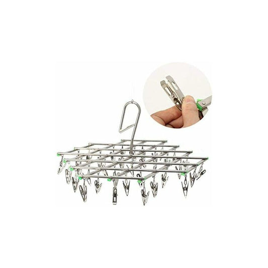 Stainless Steel Drying Racks With 35 Clothes Pegs For Socks, Shorts, Underwear And Baby Clothes