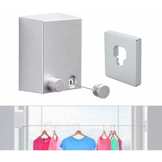 Retractable Clothes Drying Rack Indoor Outdoor Wall Mounted Clothes Dryer Retractable Hanger Lock To Prevent Sagging -