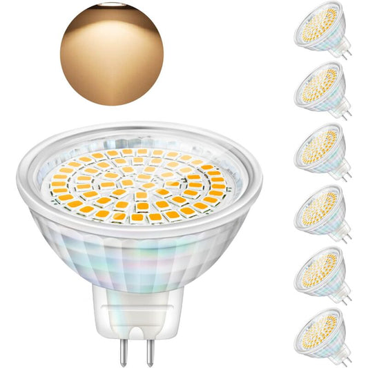 LED Bulbs Gu5.3 5W 12V Mr16 Spotlight Replace Halogen Spotlight 460 Lumens Warm White 3000K Non-Dimmable Pack Of 6