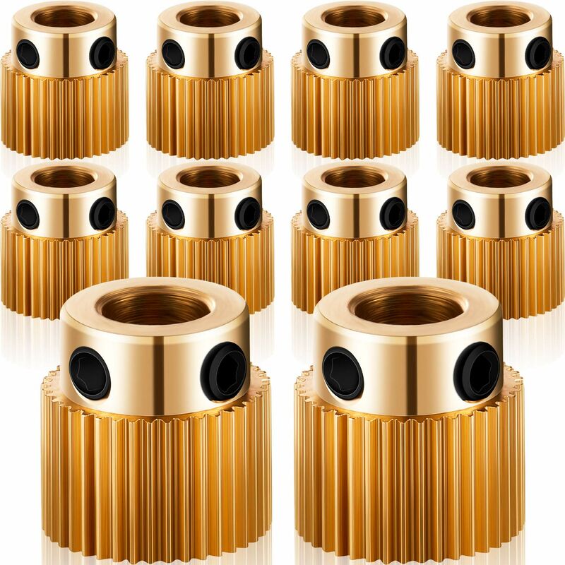 Extruder Wheel 3D Printer Parts Gear 40 Teeth Brass Extruder Wheel Compatible With Cr-10, Cr-10S, S4, S5, Ender 3,
