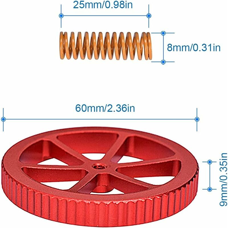 4 pcs Aluminum Upgrade Nuts Compatible With Ender 3/3 Pro/3 V2, 5/5 Plus/Pro, Cr 20 3D Printers Incl 4 pcs Hot Bed Die
