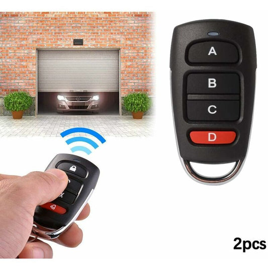 2 Pack Universal Garage Door Cloning Key Fob Remote Control 433Mhz 4 Button Cloner For Garage Door Electric Door Etc