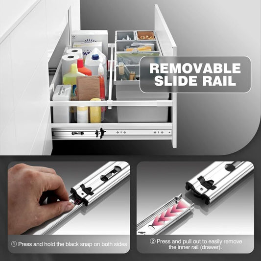 Heavy Duty Drawer Slide With DAmper Drawer Slide 120Kg Load Capacity Ball Bearing 1 Pair (30Cm)