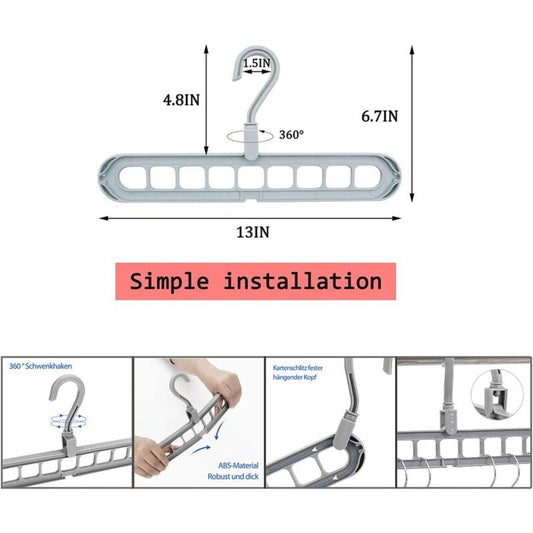 12 pcs Magic Hangers, Premium Quality Foldable Hangers, Multi-Function Space Saving Hangers, For Storing And Drying