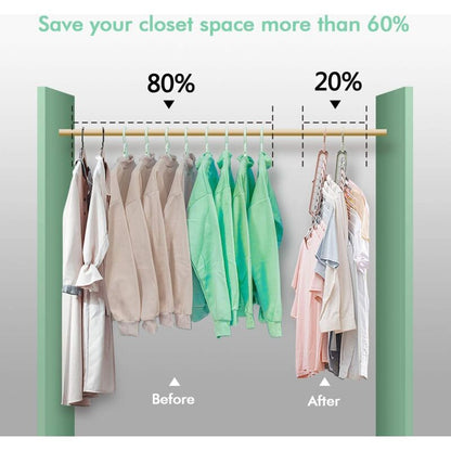 12 pcs Magic Hangers, Premium Quality Foldable Hangers, Multi-Function Space Saving Hangers, For Storing And Drying