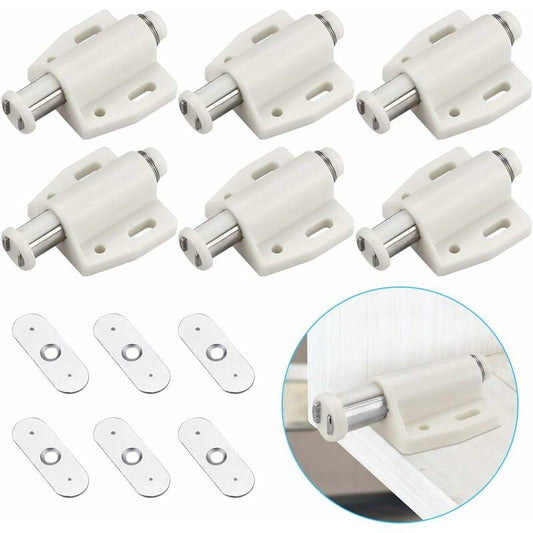 6 pcs Magnetic Push Catch Plastic Magnetic Catch Soft Close Magnetic Catch For Door Cabinet Drawer Sliding Cupboard