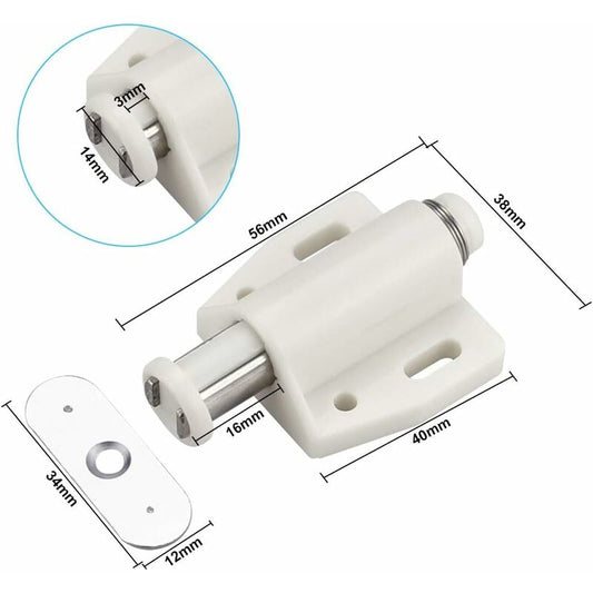 6 pcs Magnetic Push Catch Plastic Magnetic Catch Soft Close Magnetic Catch For Door Cabinet Drawer Sliding Cupboard