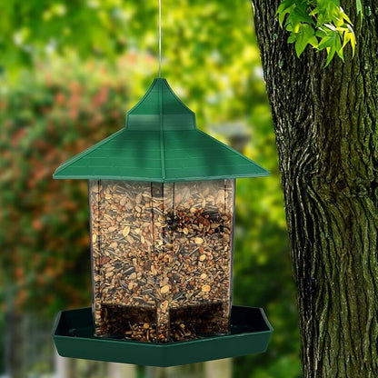 Hanging Outdoor Bird Feeder - Large Capacity Hexagonal Bird Feeder, Waterproof - Outdoor Bird Feeder With Seed