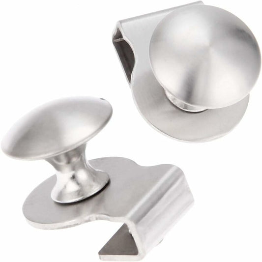Stainless Steel Glass Door Handle / Clip / Glass Clip 5-8Mm Showcase Cabinet Furniture Drawer Handle, No Drilling, 2