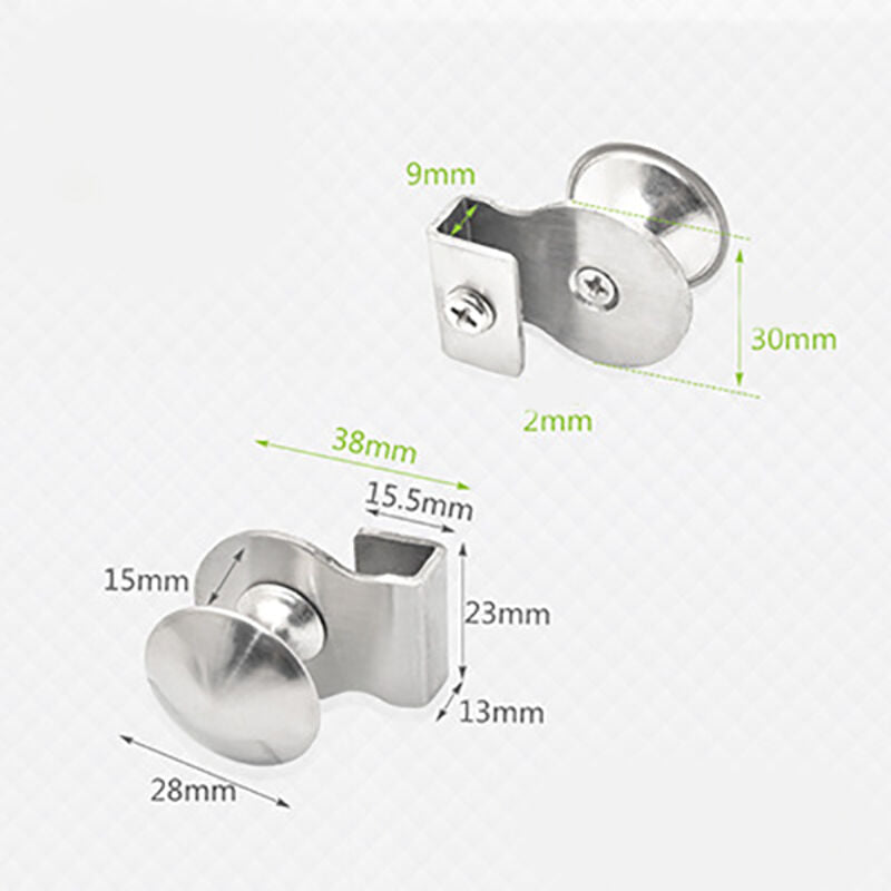 Stainless Steel Glass Door Handle / Clip / Glass Clip 5-8Mm Showcase Cabinet Furniture Drawer Handle, No Drilling, 2