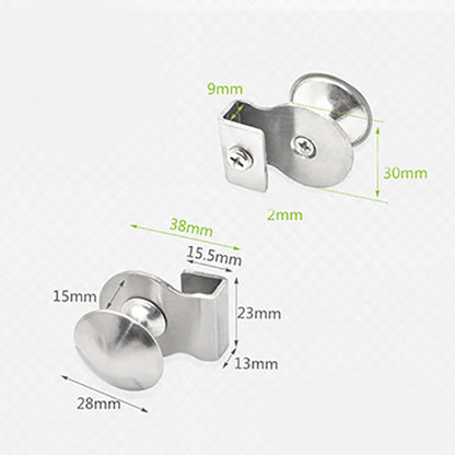 Stainless Steel Glass Door Handle / Clip / Glass Clip 5-8Mm Showcase Cabinet Furniture Drawer Handle, No Drilling, 2