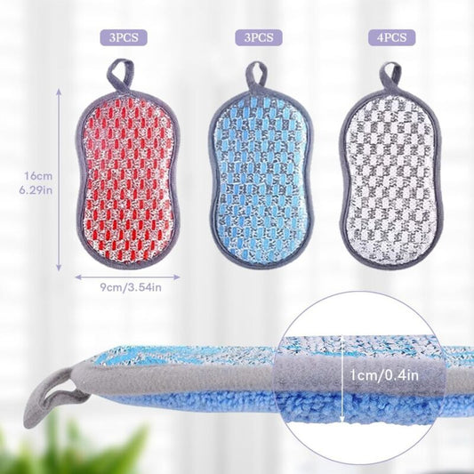 10 pcs Colorful Cleaning Sponges, Premium Non-Scratch Reusable Dishwashing Sponges For Kitchen, Bathroom, Easy Dish