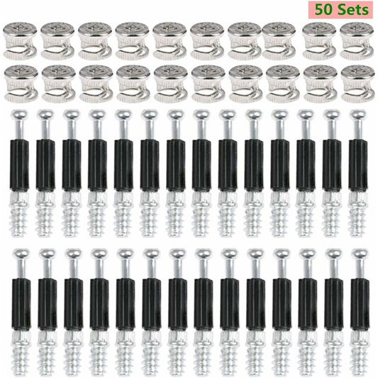 Cam Fittings 50 Pair Furniture Cabinet Panel Connection Ø15Mm Invisible Connector For Kitchen Cabinet, Cupboard, Wooden
