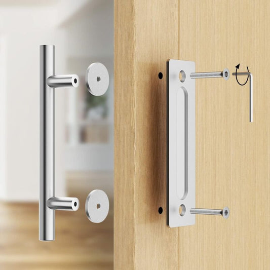 30Cm Sliding Door Handle Set, Stainless Steel Sliding Door Handle, Large Rustic Size, Suitable For Gates, Garages,