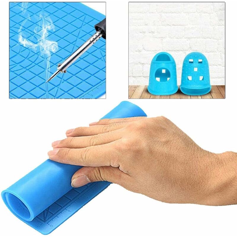3D Printing Pen Mat, 3D Pen Silicone Mat With Multi-Shaped Base Art Craft And 2 Silicone Caps For Kids, Adults,