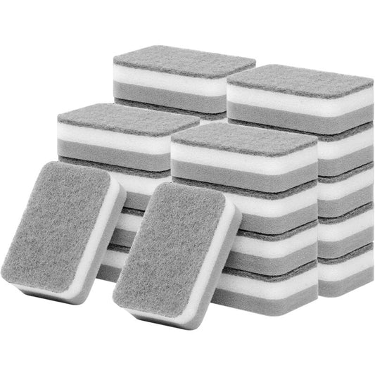 24 Pack Kitchen Cleaning Sponges Bulk, Non-Scratch Dish Sponges For Bathroom, Dishwashing, And Dishes - Gray
