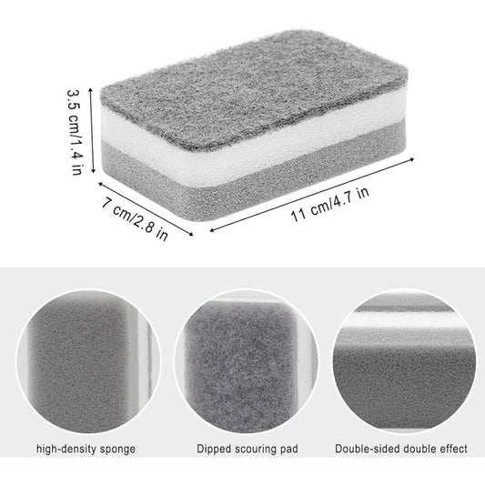 24 Pack Kitchen Cleaning Sponges Bulk, Non-Scratch Dish Sponges For Bathroom, Dishwashing, And Dishes - Gray