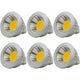 6 Units, Mr16/Gu5.3 Cob LED Bulb, 3W / 210Lm, Dc 12V, Warm White 2700K, Equivalent To 20W Halogen Bulb, Ø50X52, 90°