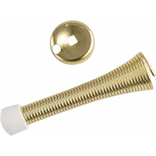 12 Pack Spring Door Stops - Polished Brass