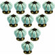 10 pcs Vintage European Style Ceramic Pumpkin Cabinet Knobs Dresser Cupboard Drawer Pull Handles Knobs, Light Blue