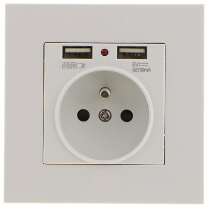 Sharplace Wall Socket, Wall Socket, Dual Usb 5V/2100Ma, 2 Port Usb Socket Convenient And Easy To Manage