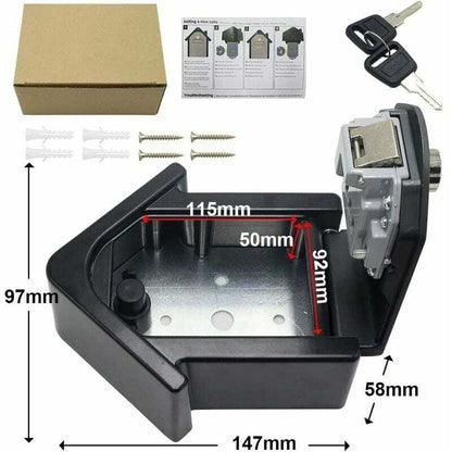 Wall Mounted Key Safe Box With Digital Code & Emergency Keys, Large Key Safe Box Xl Size Outdoor Key Safe For Home,