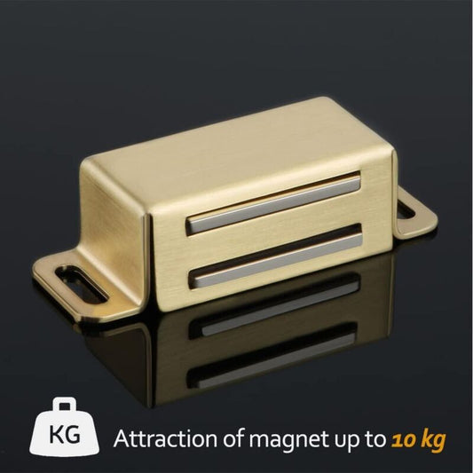 Magnetic Door Catches For Drawers Or Cabinets Door Closure, Stainless Steel Gold Finish, 4 pcs, Ecat001G-4P-Fr
