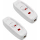 2 pcs Ac 250V 10A Inline On/Off ROcker Switch Desk Lamp Cable Switch With LED Indicator White