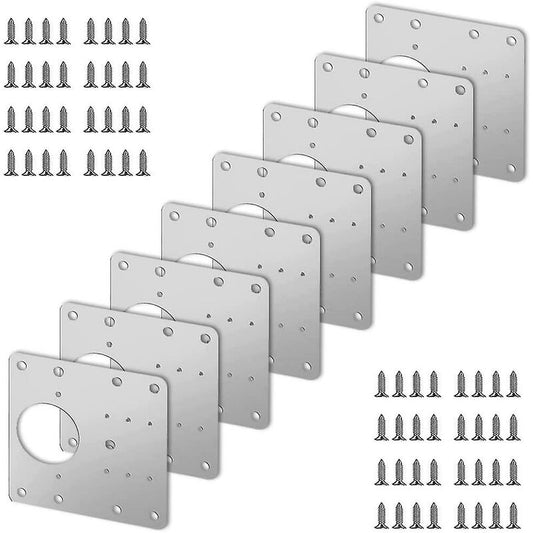 8 pcs Stainless Steel Cabinet Hinge Repair Plate With 48 Screws