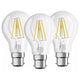 Pack Of 3 Standard LED Filament Bulbs - B22 Base - 6W Equivalent To 60W - Warm White 2700K [Energy Class E]