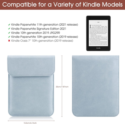 Universal Sleeve Case for 6"，6.8", Kindle Paperwhite/Colorsoft/Signature Edition 2024-2012 Sleeve Bag Pouch Cover for 6-6.8'' Kobo/Tolino/Pocketbook 6-inch ebook Reader,Blue