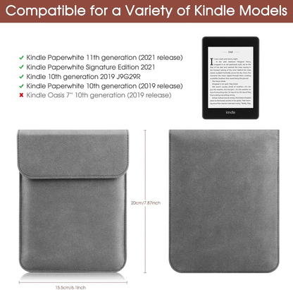 Universal Sleeve Case for 6"，6.8", Kindle Paperwhite/Colorsoft/Signature Edition 2024-2012 Sleeve Bag Pouch Cover for 6-6.8'' Kobo/Tolino/Pocketbook 6-inch ebook Reader,Dark Gray