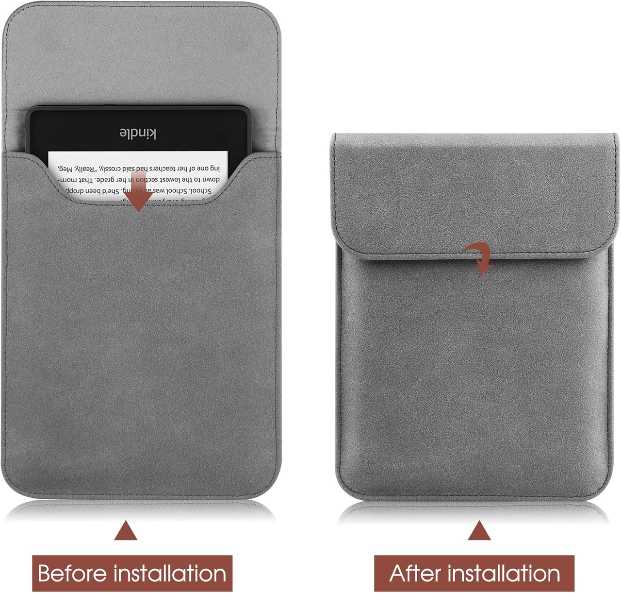 Universal Sleeve Case for 6"，6.8", Kindle Paperwhite/Colorsoft/Signature Edition 2024-2012 Sleeve Bag Pouch Cover for 6-6.8'' Kobo/Tolino/Pocketbook 6-inch ebook Reader,Dark Gray