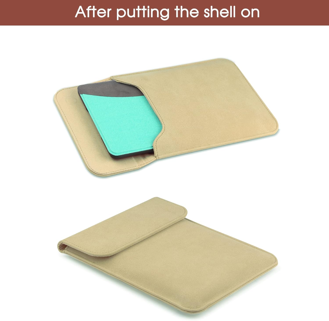Universal Sleeve Case for 6"，6.8", Kindle Paperwhite/Colorsoft/Signature Edition 2024-2012 Sleeve Bag Pouch Cover for 6-6.8'' Kobo/Tolino/Pocketbook 6-inch ebook Reader,Khaki