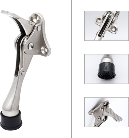 STACK Door Stop | Heavy-Duty Door Stop - Stainless Steel Door Stop - Indoor and Outdoor Door Stop - For Heavy Doors - Adjustable - Door Clamp - Door Protector - Door Handle Protector - Door Stop