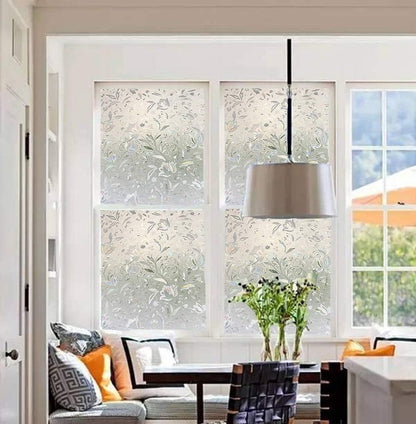 Window film - decorative window film - window sticker - 45x300 cm - Static cling - 3D Orchid - UV-resistant - Privacy screen - Translucent - Adhesive film without glue for windows and bathrooms