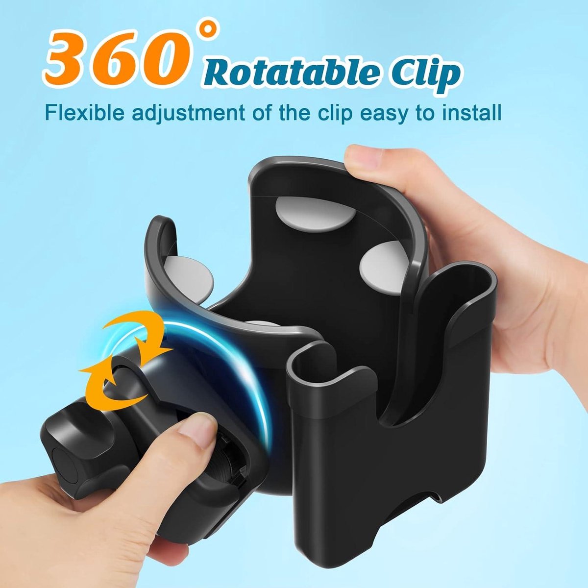 Stroller cup holder, universal stroller/pram cup holder, baby stroller organizer, drink and coffee cup holder with phone storage box, suitable for baby and bicycle