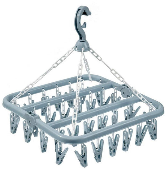 Sock Dryer - Clothesline - 32 Clips - Sock Hanger - Wasrek - Wasrek - Carousel - Drying Carousel - Clothes Hanger - Sock Drying Rack - Blue