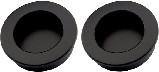 Pull handle - Matte Black - Round - Ø40mm - Sliding door handle - Set of 2