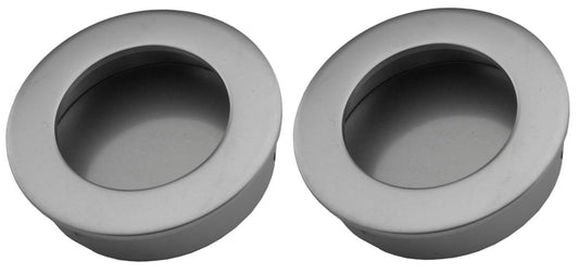 Door handle - Matte chrome - Round - Ø40mm - Sliding door handle - Set of 2