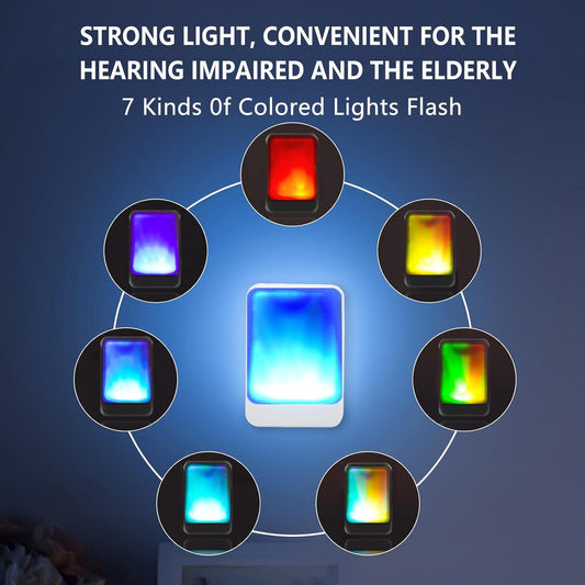 Doorbell - Wireless Doorbell - Wireless Doorbell - Doorbells - 2 transmitters and 3 receivers - With 7 bright light colors and 4 volume levels - For home/office, the elderly and the hearing impaired
