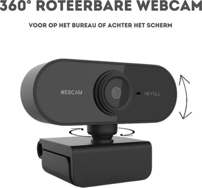 Full HD Webcam - 1080p - Webcam with Microphone - Computer - Laptop - Autofocus - Work from Home - Webcam for PC - USB - Black - Windows & Mac - Black Friday 2020 Deals